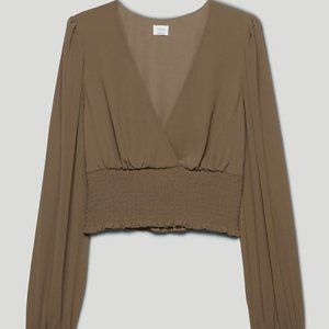 NWT Wilfred Genoa Blouse, shitake, Size S,